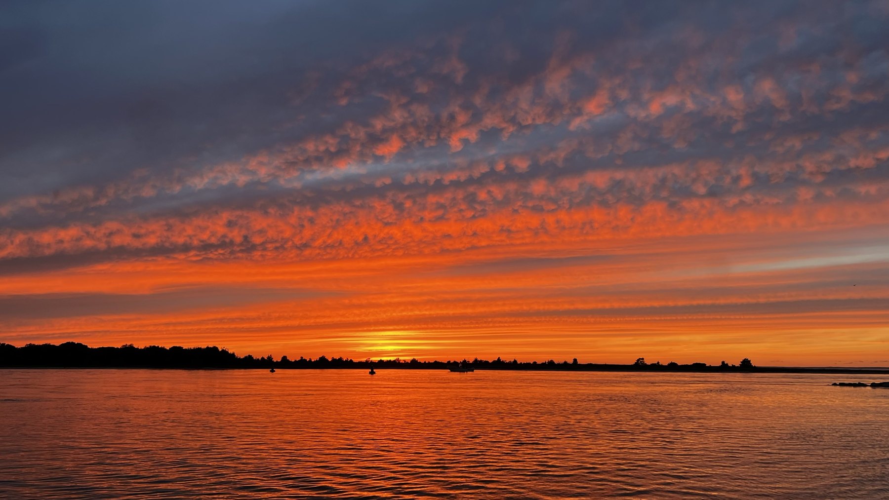 Sunset over Long Island Sound from West Meadow Beach in Stony Brook